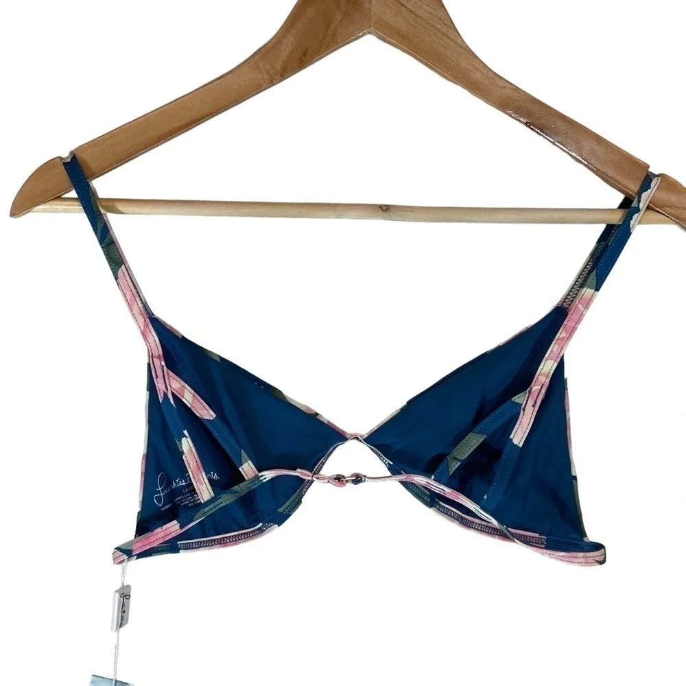 Frankies Bikinis Valentina Top Pink Peony NWT